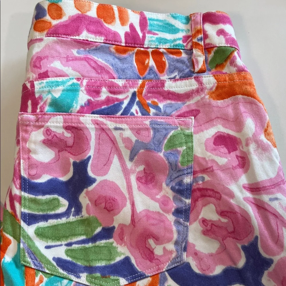 Lauren Ralph Lauren‎ - 12P, Pink/Orange/Green/Purple stretch cropped pants